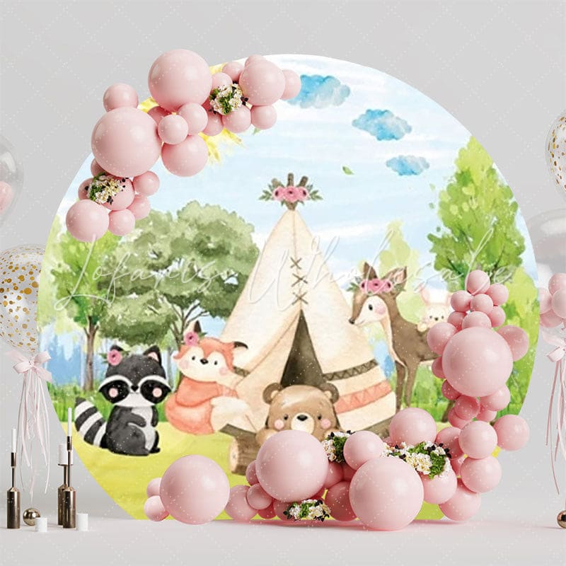 Magical Enchanted Forest Round Backdrop For Kids Party Celebration