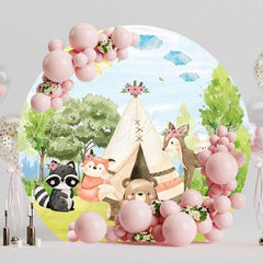 Magical Enchanted Forest Round Backdrop For Kids Party Celebration