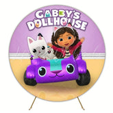 Magical Gabby?¡¥s Dollhouse Round Backdrop For Playful Kids Celebration