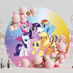 Magical Little Pony Round Backdrop For Kids Celebration Party