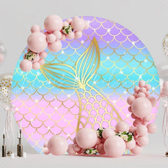 Magical Mermaid Round Backdrop For Fantasy Party Celebration Theme