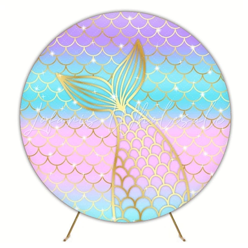 Magical Mermaid Round Backdrop For Fantasy Party Celebration Theme