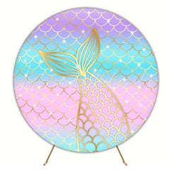 Magical Mermaid Round Backdrop For Fantasy Party Celebration Theme