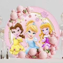 Magical Princess Disney Birthday Party Round Backdrop For Kids Party