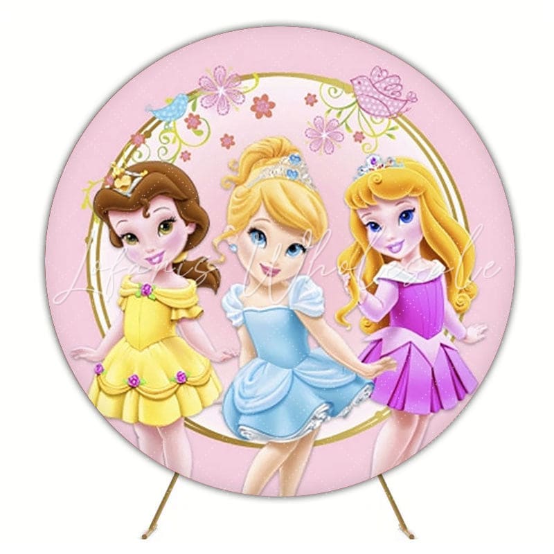 Magical Princess Disney Birthday Party Round Backdrop For Kids Party