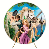 Magical Rapunzel Princess Round Backdrop For Fairytale Party Theme