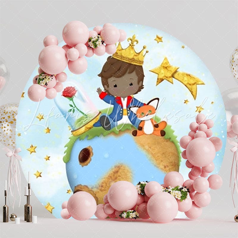 Magical The Little Prince Round Backdrop For Whimsical Party
