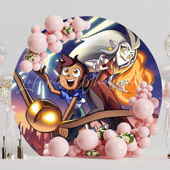 Magical The Owl House Round Backdrop For Enchanting Party