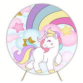 Magical Unicorn Fantasy Round Backdrop For Birthday Party