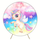 Magical Unicorn Fantasy Round Backdrop For Whimsical Celebrations
