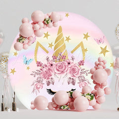 Magical Unicorn Round Backdrop For Dreamy And Whimsical Party Theme
