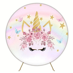 Magical Unicorn Round Backdrop For Dreamy And Whimsical Party Theme