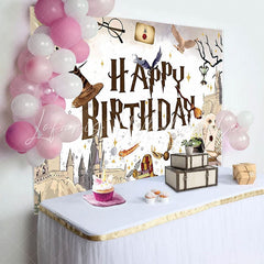 Magical Wizard Witch School Birthday Party Backdrop For Boys