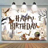 Magical Wizard Witch School Birthday Party Backdrop For Boys