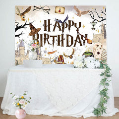 Magical Wizard Witch School Birthday Party Backdrop For Boys