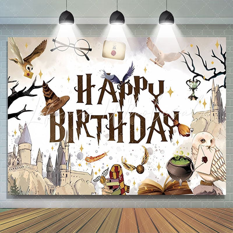 Magical Wizard Witch School Birthday Party Backdrop For Boys