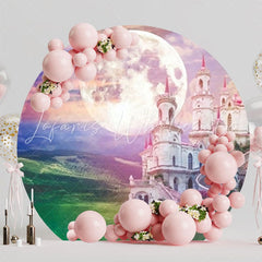 Majestic Castle Round Backdrop For Fairytale Princess Party Celebration