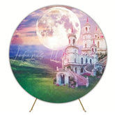 Majestic Castle Round Backdrop For Fairytale Princess Party Celebration