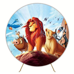 Majestic The Lion King Round Backdrop For Kids Party Celebration