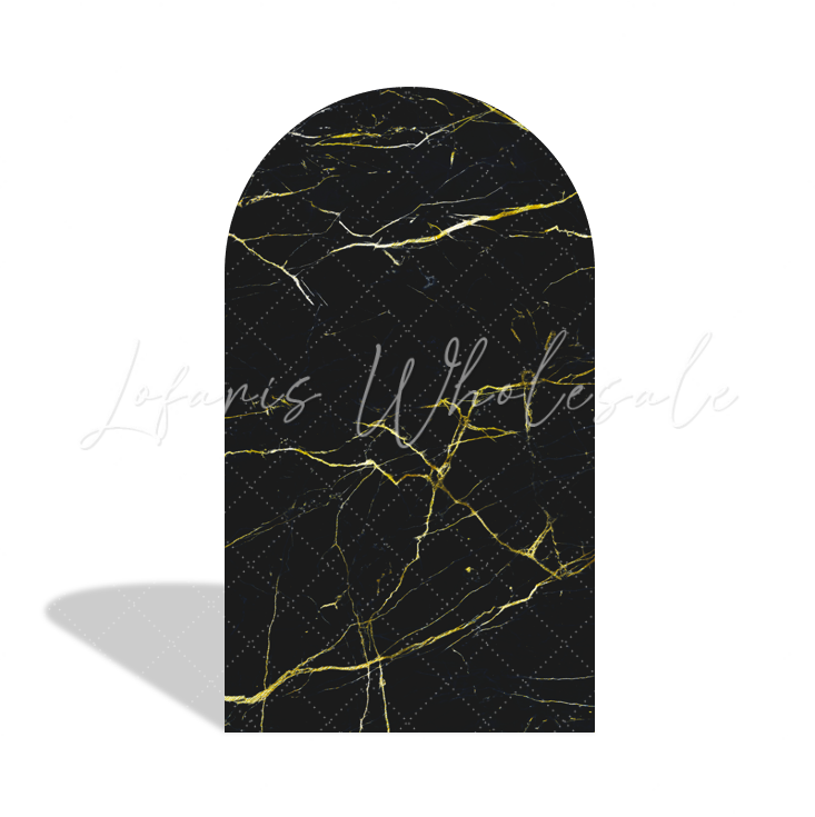 Marble Happy Birthday Party Arch Backdrop Wall Cloth Cover