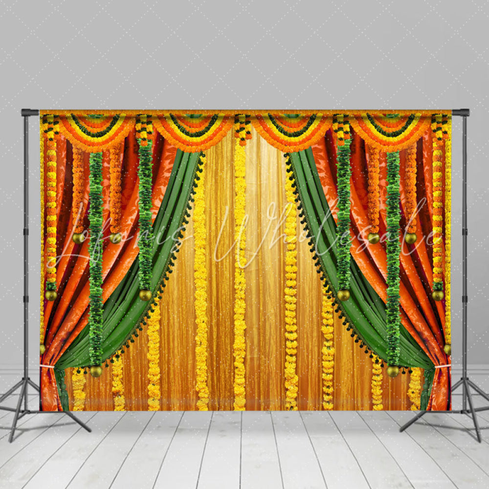 Lofaris Marigold streamer Indian Macrame Wedding Backdrop