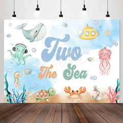 Lofaris Marine Animals Sea 2nd Birthday Backdrop For Boy