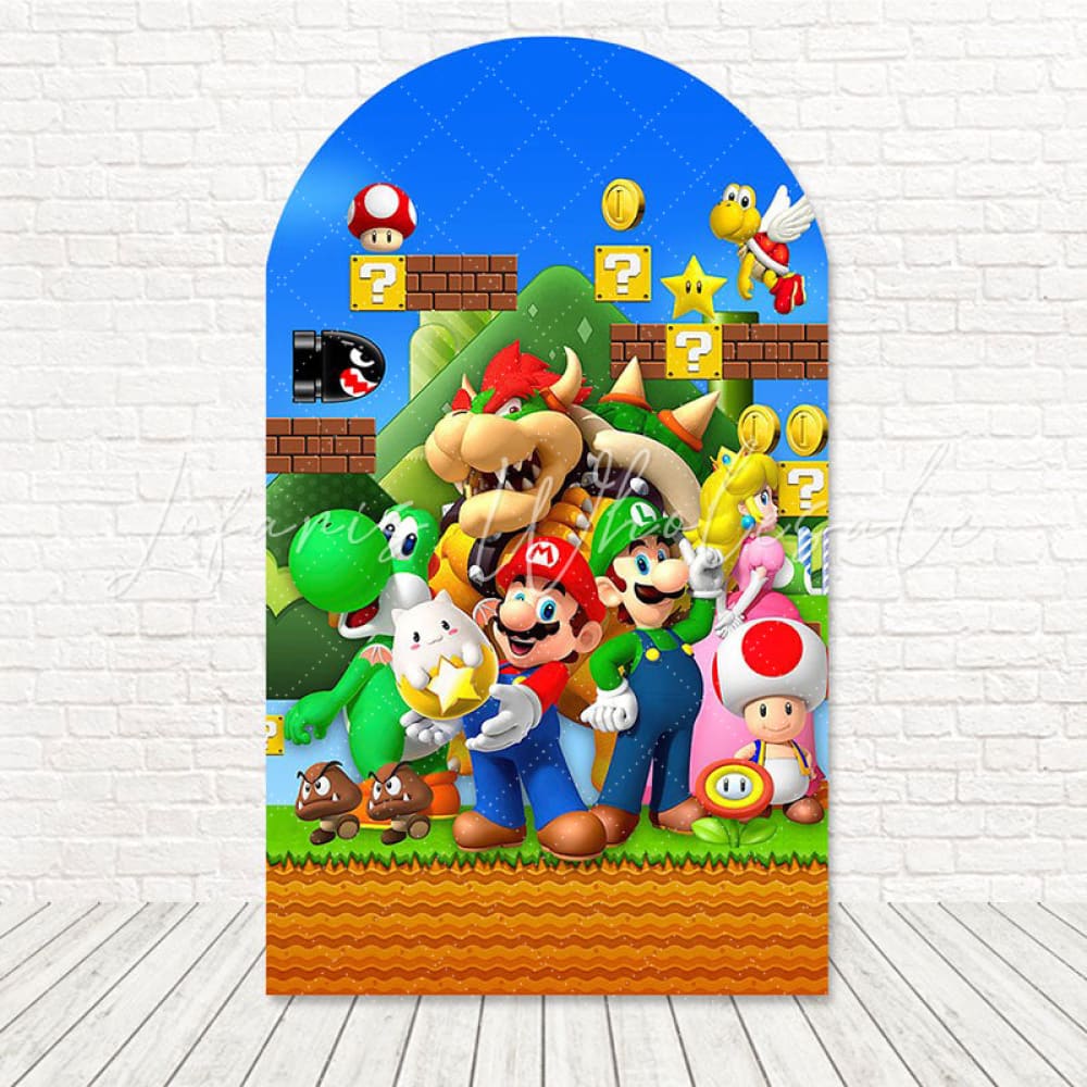 Mario Bros Arcade Game Scene Arch Backdrop For Gamer Event