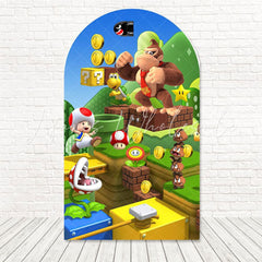 Mario Bros Brick Adventure Arch Backdrop For Kids Celebration