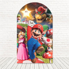 Mario Bros Mushroom Land Arch Backdrop For Classic Game Bash