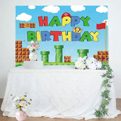 Mario Video Game Super Brother Backdrop For Party