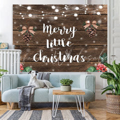 Lofaris Marry Little Christmas Dark Wood Backdrop