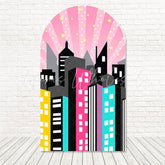 Marvel Buildings Hero Skyline Arch Backdrop For Comic Event