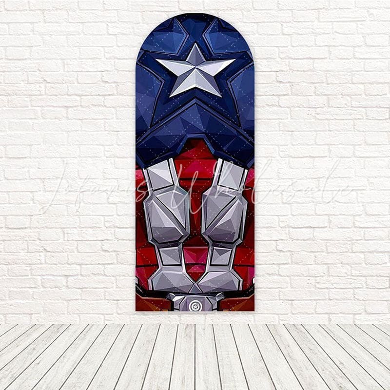 Marvel Captain America Hero Shield Arch Backdrop For Comic Style Party