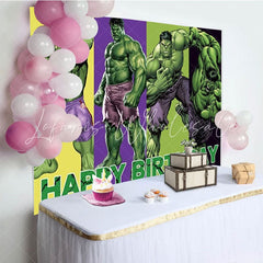 Marvel Cartoon Hero Hulk Giant Man Birthday Party Backdrop