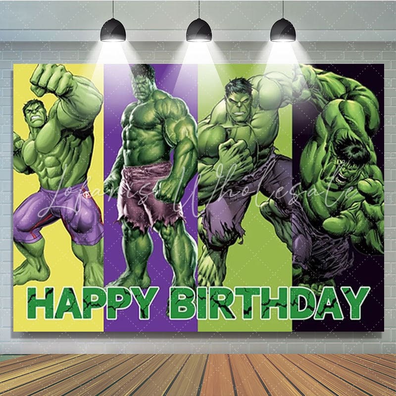 Marvel Cartoon Hero Hulk Giant Man Birthday Party Backdrop