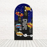 Marvel Hero City Skyline Arch Backdrop For Comic Theme Bash