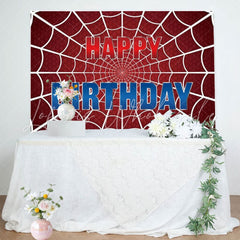 Marvel Red Spider Web Birthday Party Decorations Backdrop For Boys