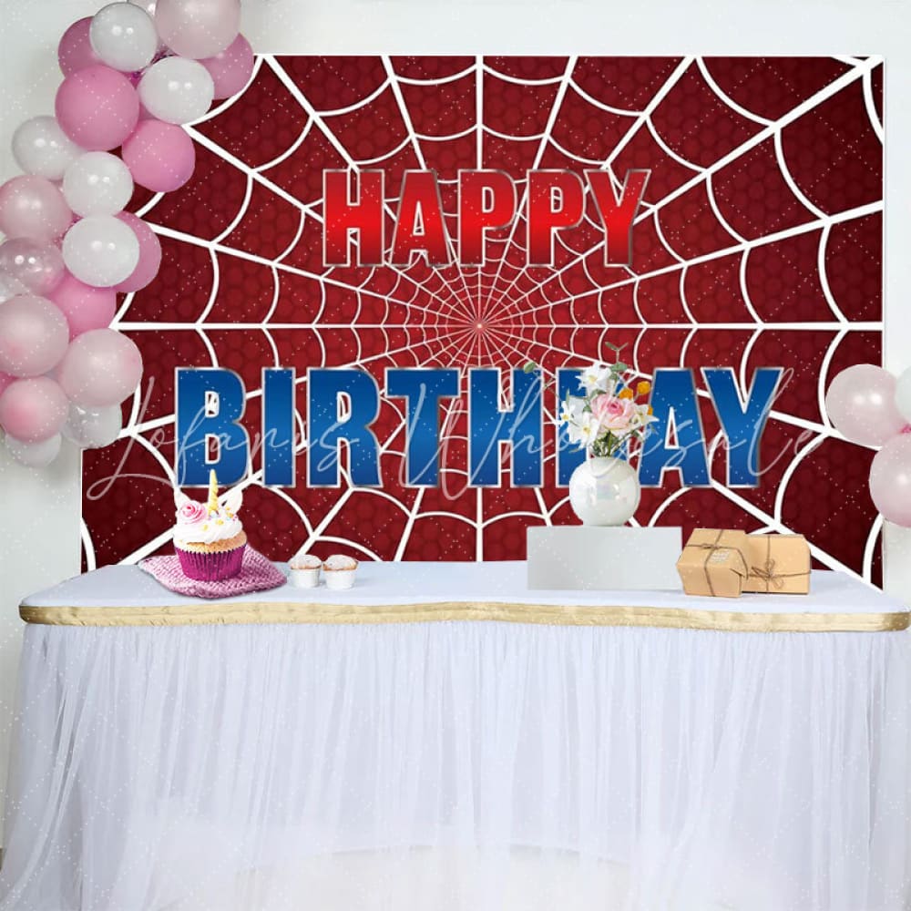 Marvel Red Spider Web Birthday Party Decorations Backdrop For Boys