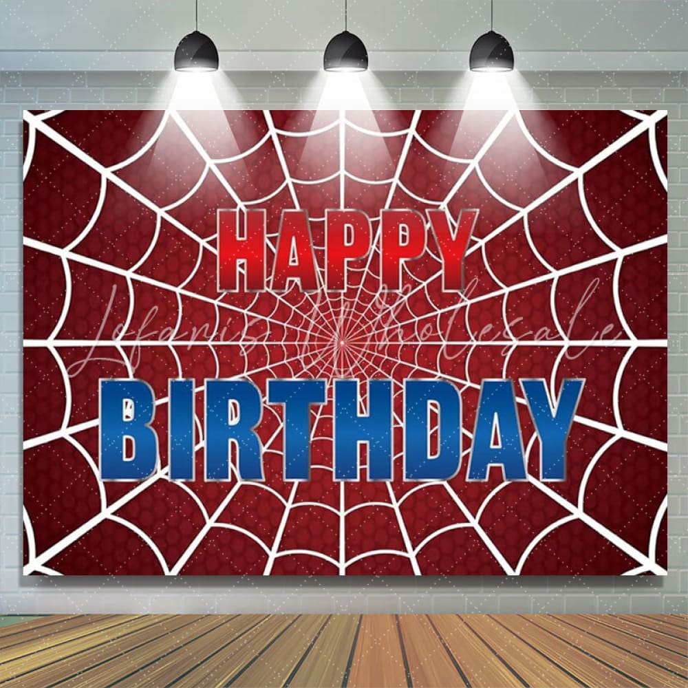 Marvel Red Spider Web Birthday Party Decorations Backdrop For Boys