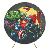 Marvel Super Heroes Action Round Backdrop For Comic Fans Event