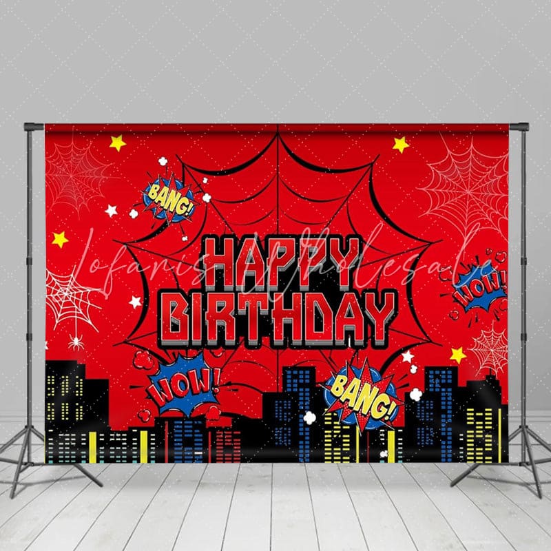 Marvel Super Heros Red Spider Web Party Decoration Backdrop