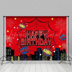 Marvel Super Heros Red Spider Web Party Decoration Backdrop
