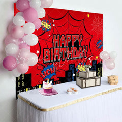 Marvel Super Heros Red Spider Web Party Decoration Backdrop