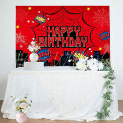 Marvel Super Heros Red Spider Web Party Decoration Backdrop