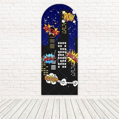Marvel Superhero Buildings Action Packed Fan Event Arch Backdrop