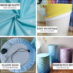 Masha And The Bear Birthday Party Round Backdrop Cover Plinth Cylinder Pedestal Cloth Cover