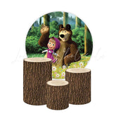 Masha and the Bear Themed Round Backdrop and Kit