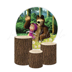 Masha and the Bear Themed Round Backdrop and Kit