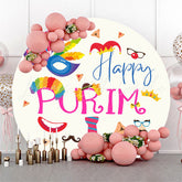 Lofaris Mask Funny Clown Costume Round Happy Purim Backdrop