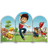 Lofaris Master With Dog Family Cartoon Arch Backdrop Kit